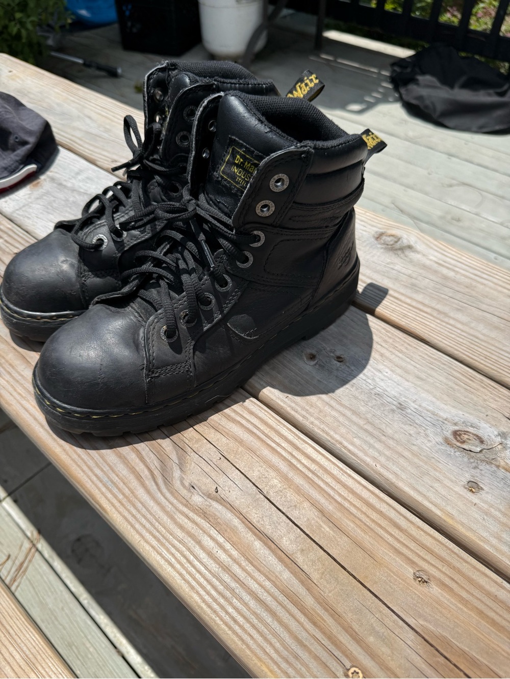 Dr. Martens Black Lace-Up Leather Work Boots